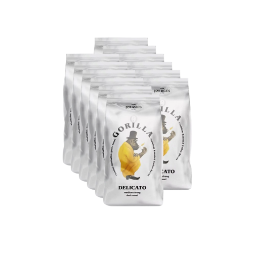 12x 1Kg Gorilla Espresso Delicato 1kg Kaffee ganze Bohne 90 % Arabica, 10 % Robusta