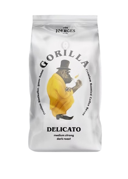 1x 1Kg Gorilla Espresso Delicato 1kg Kaffee ganze Bohne 90 % Arabica, 10 % Robusta